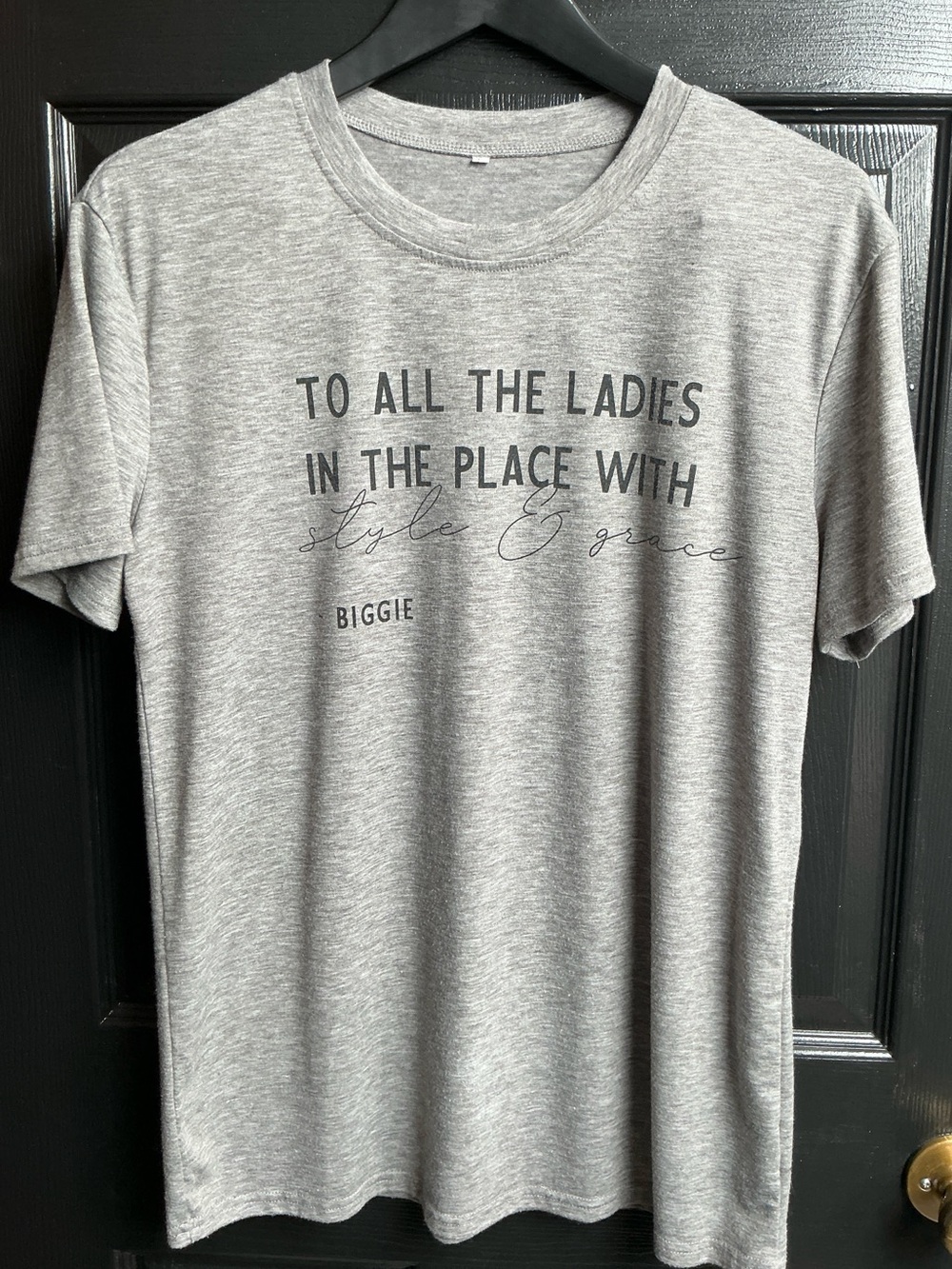 Grey Graphic Tee for Women - 'To All The Ladies'